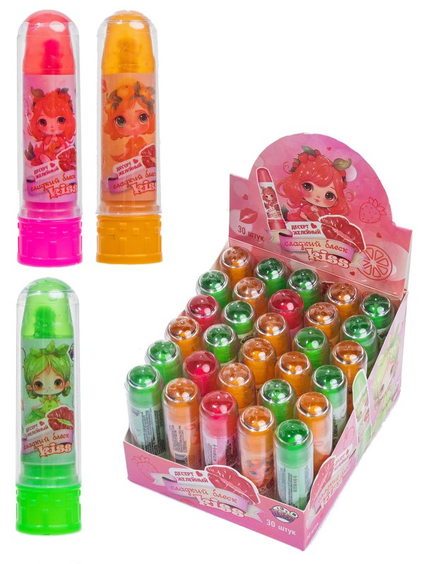 Десерт желейный «Сладкий блеск для губ kiss», 30 шт. 