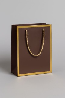 Пакет подарочный (S) «Classic line», light brown (24.5*19.5*9.5)