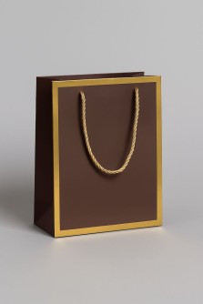 Пакет подарочный (S) «Classic line», light brown (24.5*19.5*9.5)