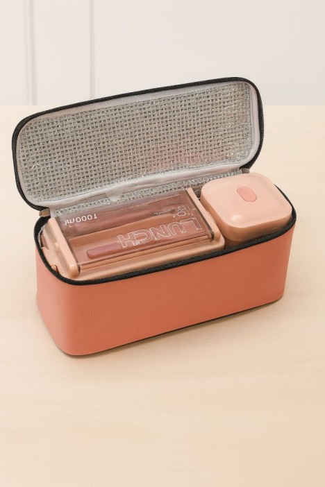 Набор ланчбоксов в термосумке "Big lunch", розовый, 2 яруса, 4 отделения (1400 мл) 