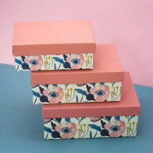 Набор подарочных коробок 3 в 1 «Flowers», 23*16*9.5-21*14*8.5-18*12*7