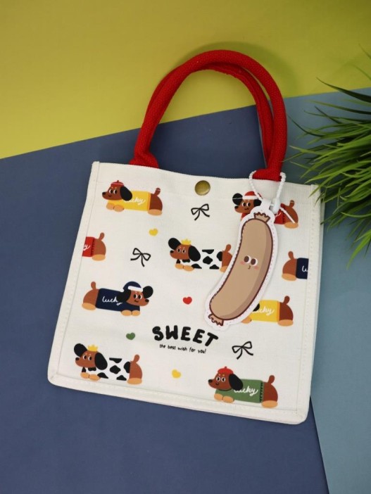 Сумка шоппер &quot;Happy dogs&quot;, white (22.5*10.5*20 см) 