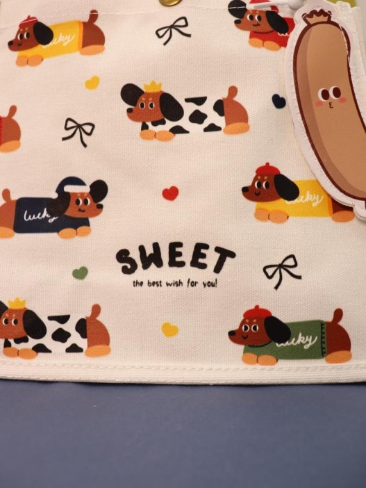 Сумка шоппер &quot;Happy dogs&quot;, white (22.5*10.5*20 см) 