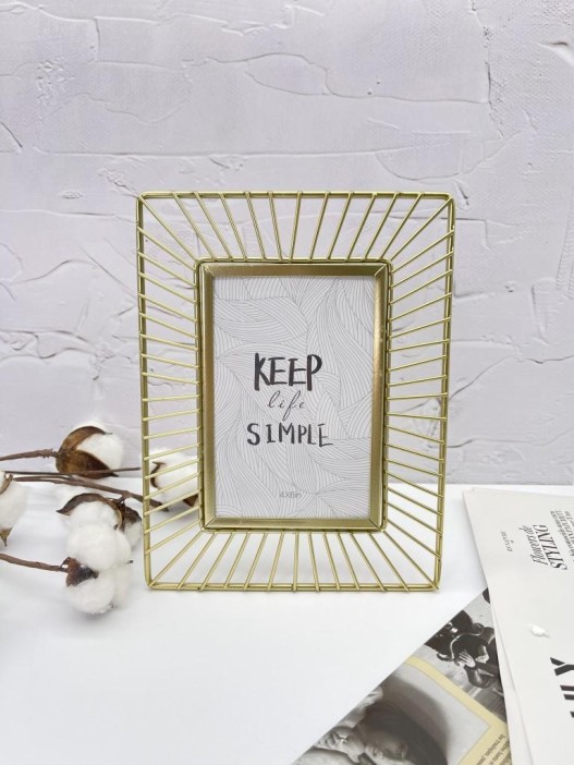 Фоторамка «Rays», gold, металл (10*15 см) 