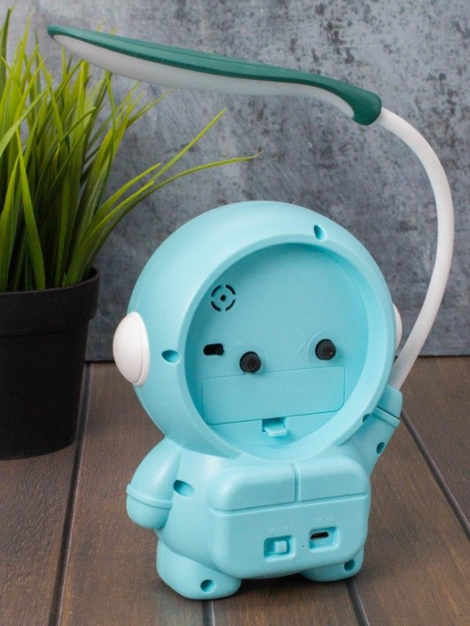 Часы-будильник со светильником «Cheerful cosmonaut», blue (14,5х11,5 см) 