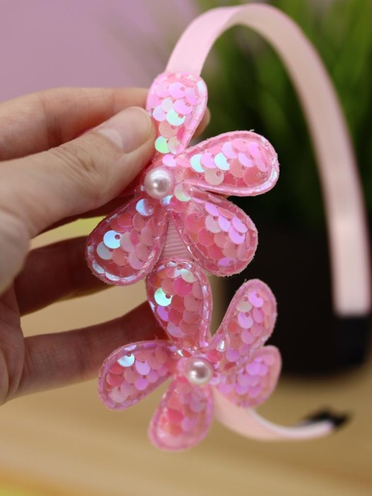 Ободок для волос GIRLY &quot;Pink flower&quot;, pink 