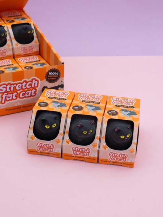 Мялка - антистресс «Fat cat», black 