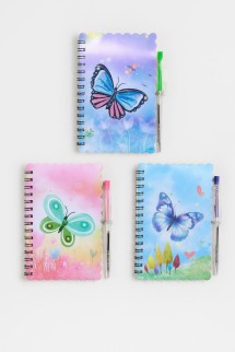 Блокнот с ручкой &quot;Бабочки&quot; mix, 10*14 см
