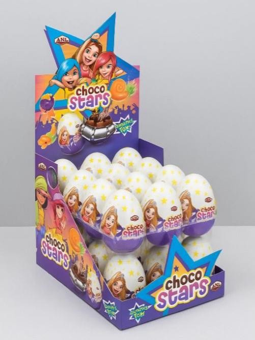 Яйцо-сюрприз из кондитерской глазури &quot;CHOCO STARS&quot;, 24шт. 