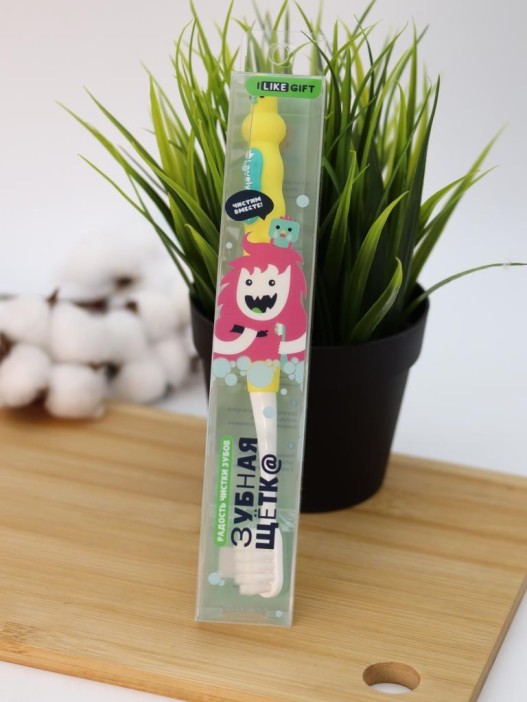 Зубная щётка для взрослых iLikeGift &quot;Birdie bite&quot;, yellow (19 см) 