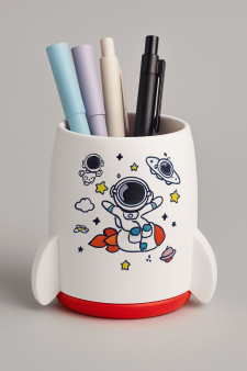Подставка для канцелярских принадлежностей "Rocket", white (10.5*10*7 см)