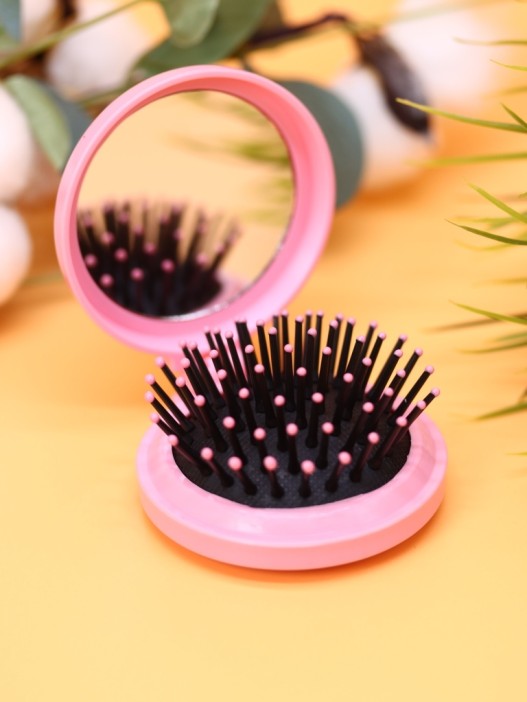 Расческа раскладная с зеркалом  &quot;Fluffy dog folding&quot;, white 