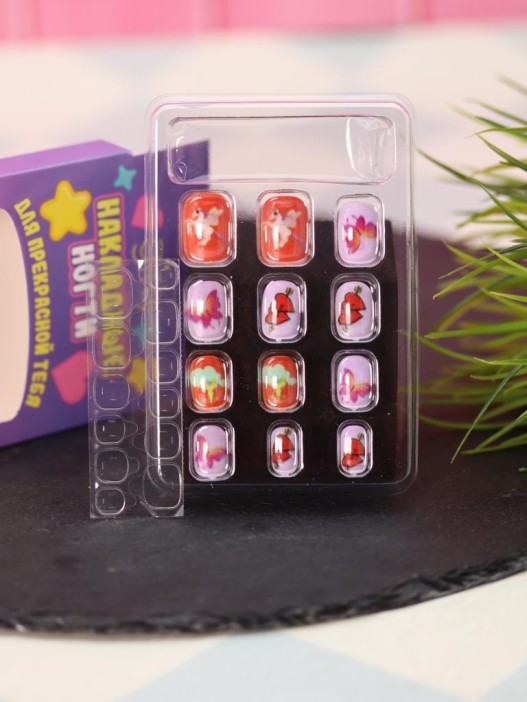 Накладные ногти GIRLY «Bow», 12 шт., с клеевыми пластинами 