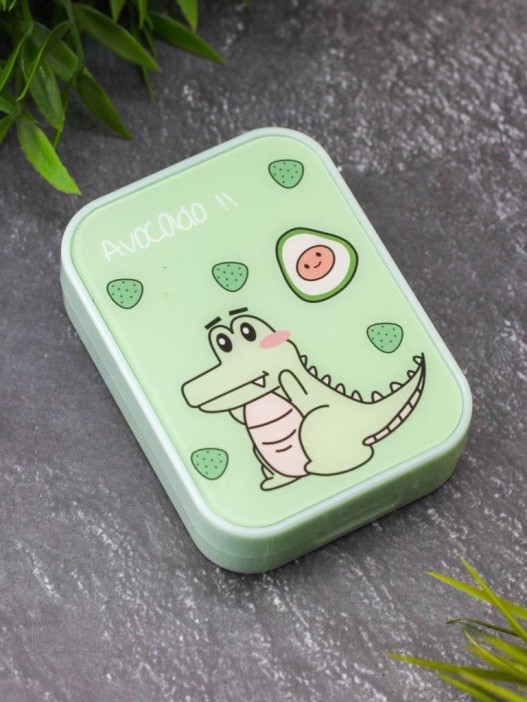 Контейнер для линз «Dino-avocado», green 