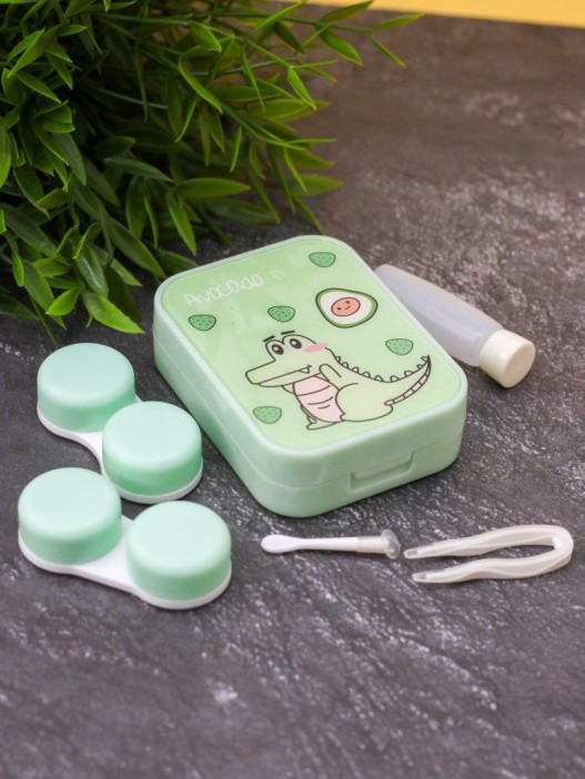Контейнер для линз «Dino-avocado», green 
