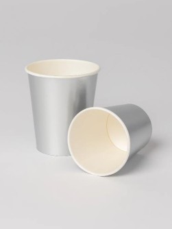 Набор бумажных стаканов 16 шт. "Silver party", (9 см)