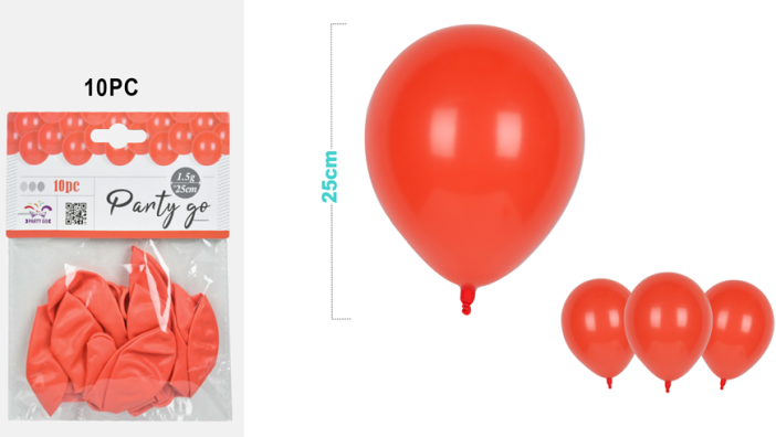 Набор воздушных шаров 10 шт. &quot;Unified joy pack&quot;, coral red (25 см) 