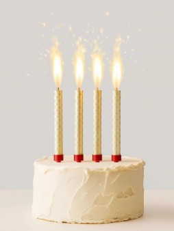 Тортовая свеча "Golden Fountain", золотые искры (12см, 40 сек, 4шт)