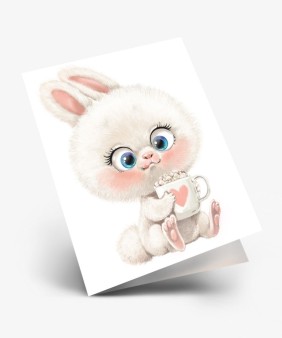 Набор двойных мини открыток 10 шт. "Зайчик", 6.5*8см