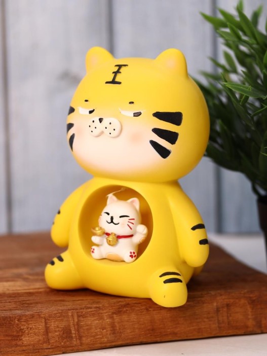 Ночник «Brindle cat», yellow (16 см), пластик 