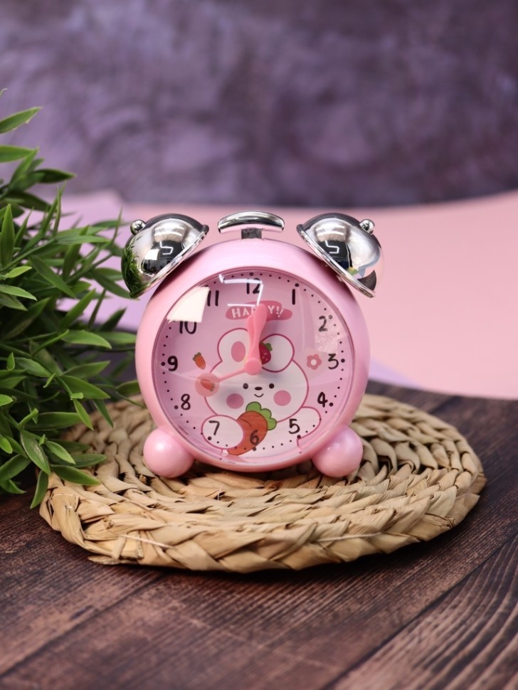 Часы-будильник «Chiming silver», bunny pink