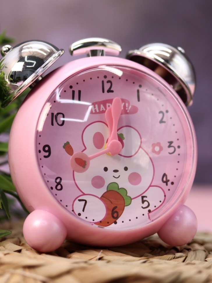 Часы-будильник «Chiming silver», bunny pink