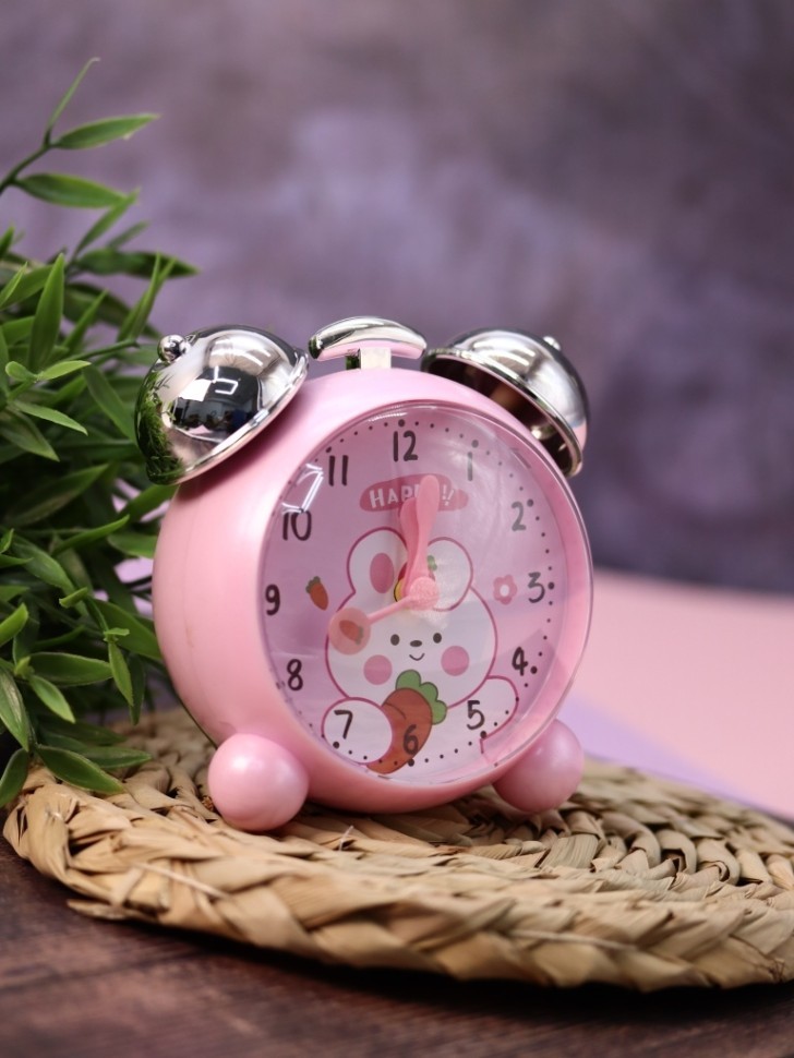 Часы-будильник «Chiming silver», bunny pink