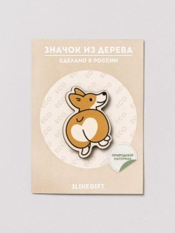 Значок "Корги и попка"