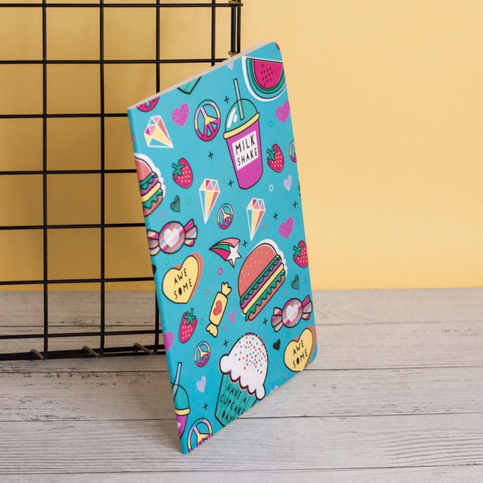 Тетрадь (A5) &quot;Many food&quot;, blue (13.5*20.5) 