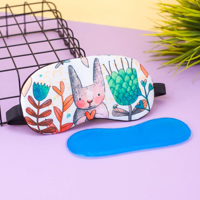 Маска для сна гелевая &quot;Rabbit in flower&quot; 