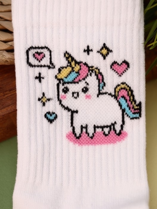 Носки женские Аниме «Unicorn», р. 35-40, белый 