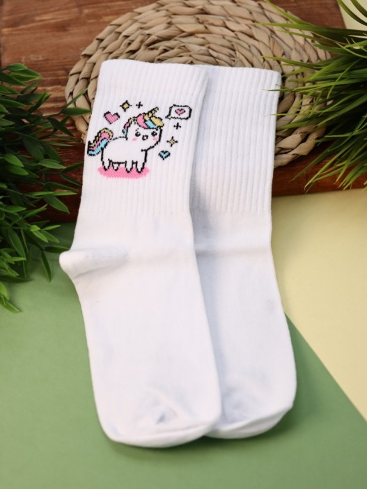Носки женские Аниме «Unicorn», р. 35-40, белый 