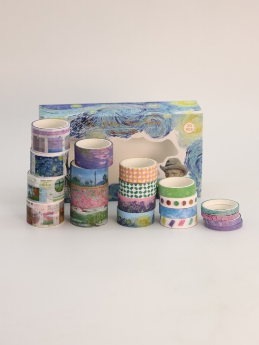 Набор декоративного скотча 20 шт. &quot;Van Gogh&quot; (1/1,5/2/3 см * 2 м) 