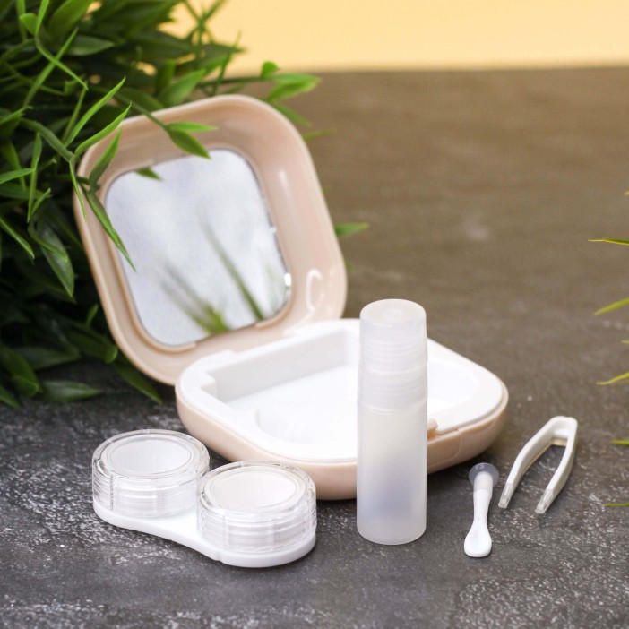 Контейнер для линз «Smooth», beige 