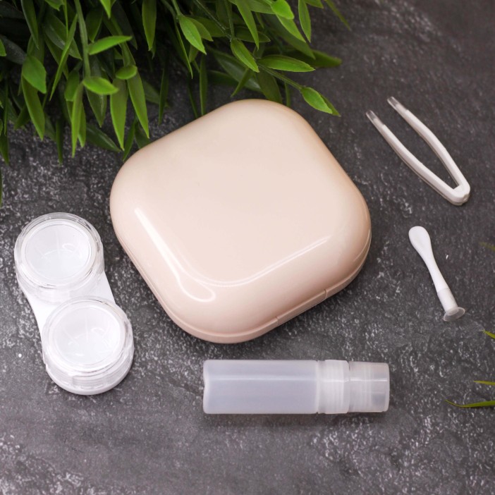 Контейнер для линз «Smooth», beige 