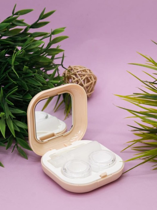 Контейнер для линз «Smooth», beige 