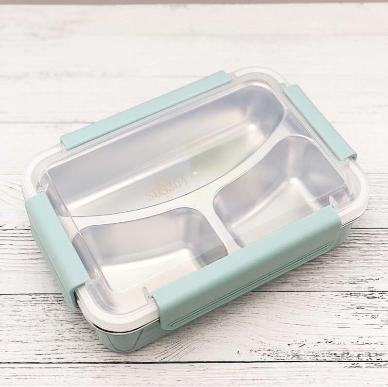 Ланчбокс "Металлический 3 секции" blue 