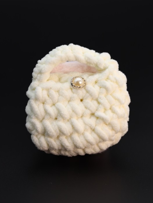 Сумочка для наушников &quot;Bear&quot;, white (11.5*9.5 см) 