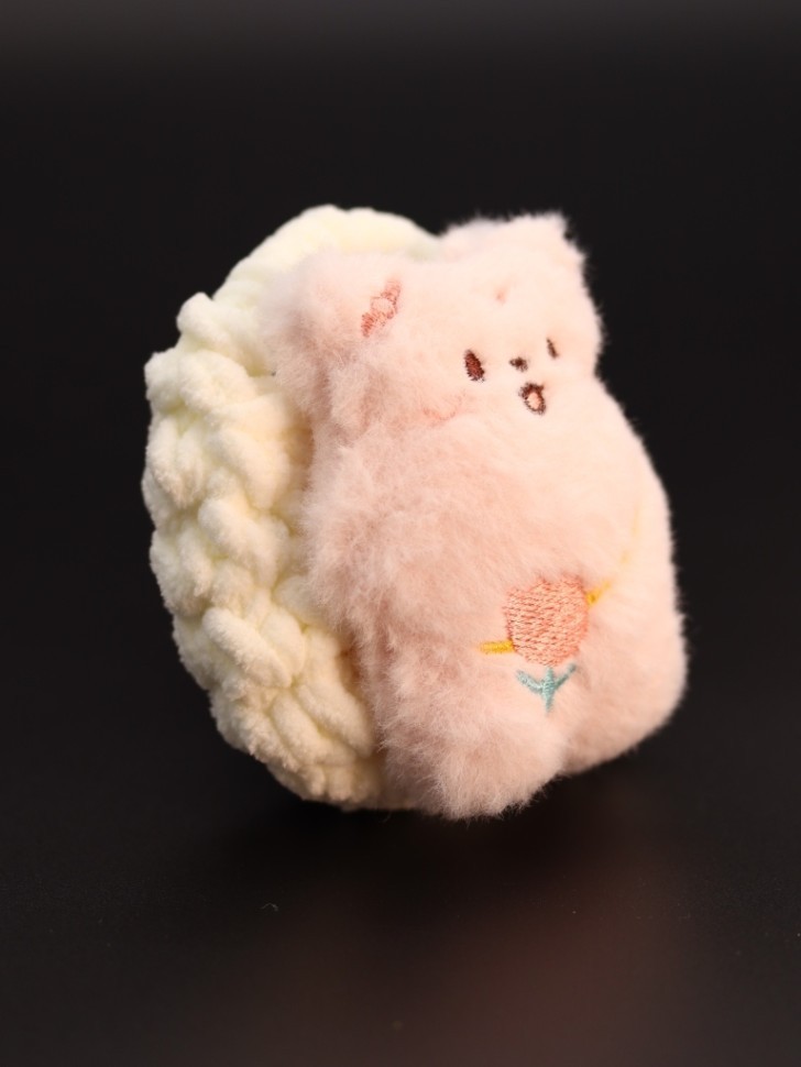 Сумочка для наушников "Bear", white (11.5*9.5 см)