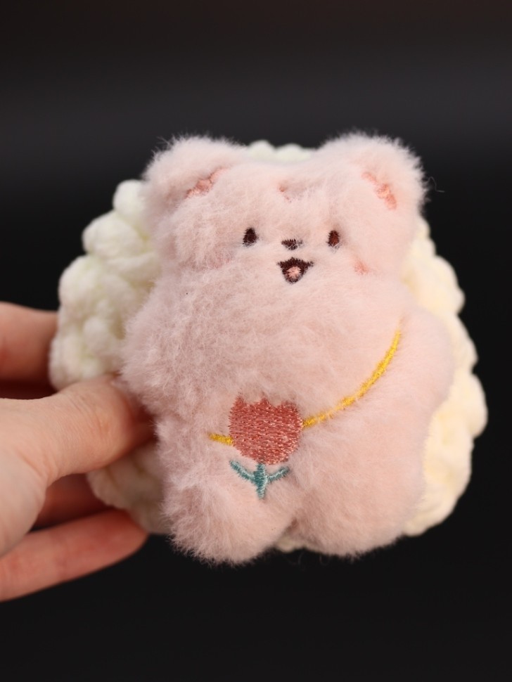 Сумочка для наушников "Bear", white (11.5*9.5 см)