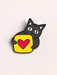 Значок металлический iLikeGift &quot;The romantic cat&quot;