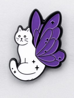 Значок металлический iLikeGift "Cat wings"