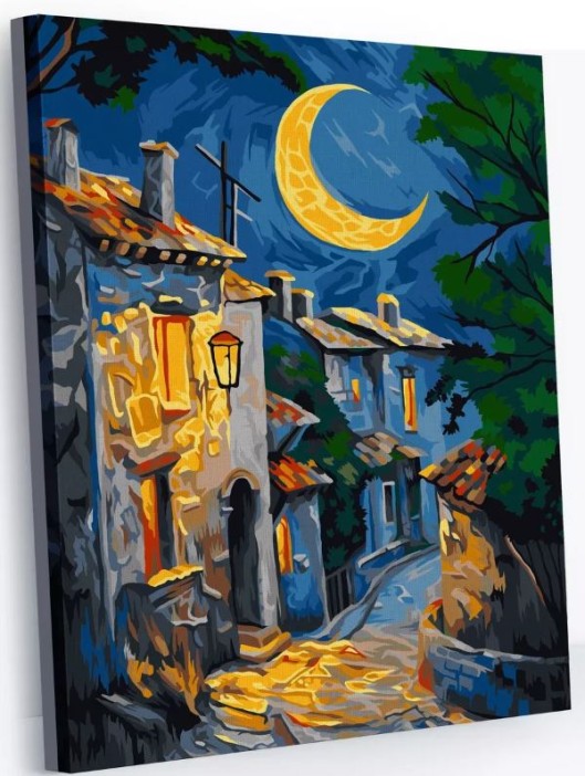 Картина по номерам 40*50 &quot;Ночной переулок&quot; (24 цвета) 