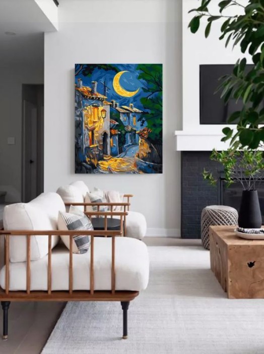 Картина по номерам 40*50 &quot;Ночной переулок&quot; (24 цвета) 