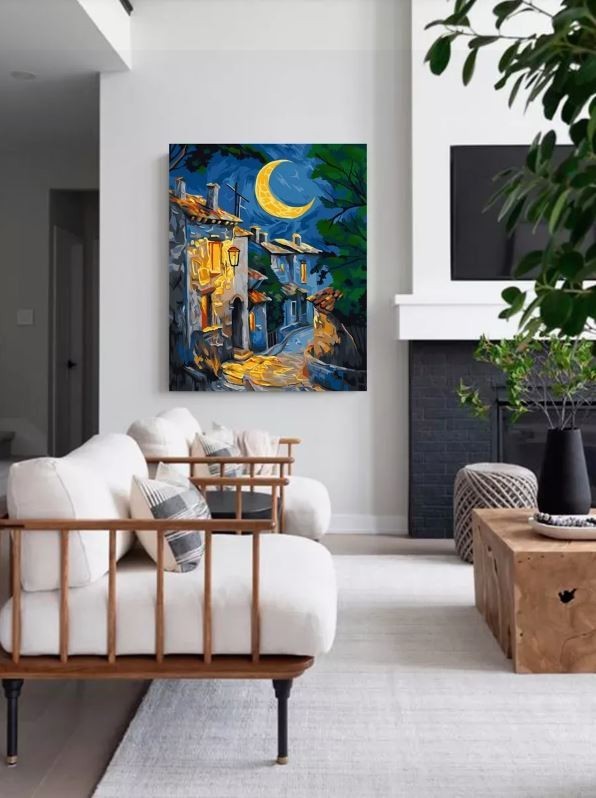 Картина по номерам 40*50 "Ночной переулок" (24 цвета)