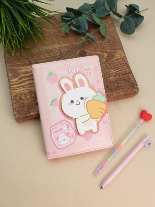 Блокнот (B6) &quot;Hi rabbit carrot&quot;, pink (18.5*13) 