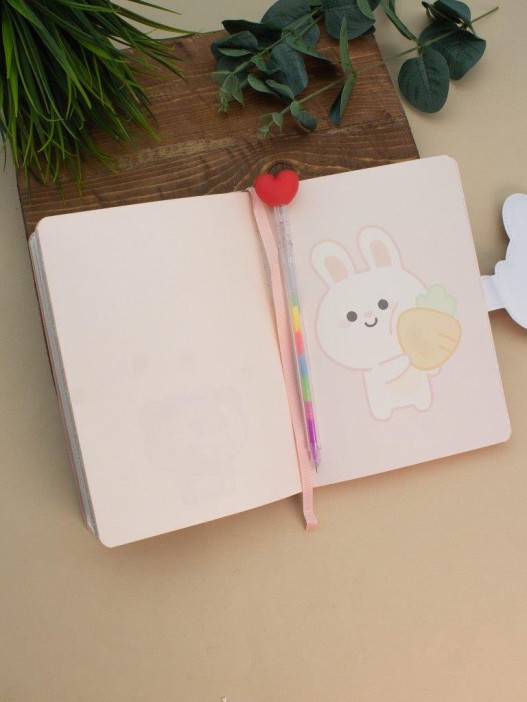 Блокнот (B6) &quot;Hi rabbit carrot&quot;, pink (18.5*13) 