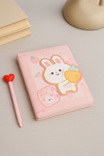 Блокнот (B6) &quot;Hi rabbit carrot&quot;, pink (18.5*13)