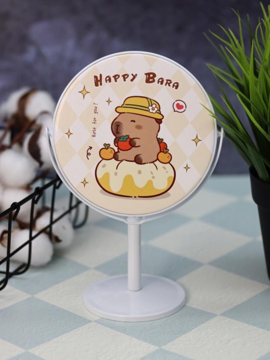 Зеркало настольное на ножке &quot;HappyBara&quot;, тыква (10,5*18 см) 