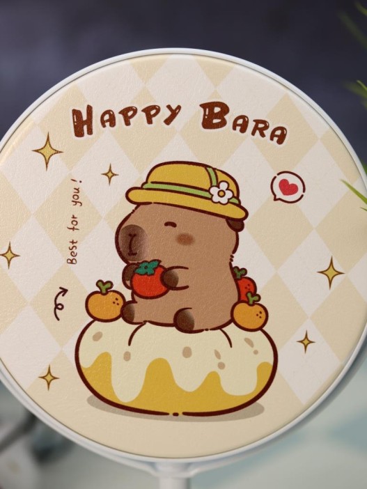 Зеркало настольное на ножке &quot;HappyBara&quot;, тыква (10,5*18 см) 